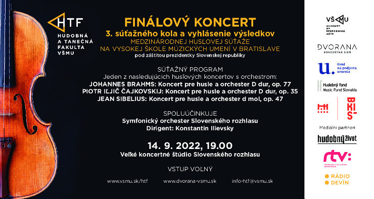 Medzinárodná husľová súťaž VŠMU - finálový koncert